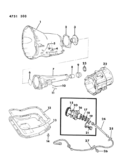 Extension Housing Seal Diagram for 5003408AA