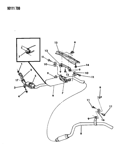 2020 Dodge Challenger Pipe, Tail W/Resonator Diagram for 4301944