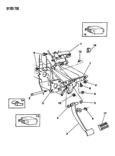 2021 Dodge Challenger Spacer, Brake Pedal Bracket To Dash Panel, W/Power Brakes Diagram for 4294008