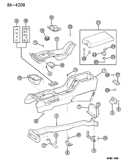 1999 Chrysler Town & Country Cup, Holder Diagram for 55115020