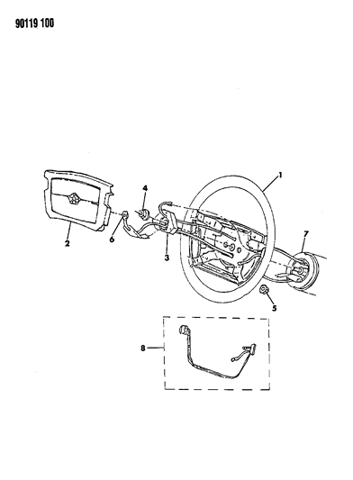 2008 Dodge Avenger Module, Air Bag And Horn Pad (Gray) Diagram for AK86JS8