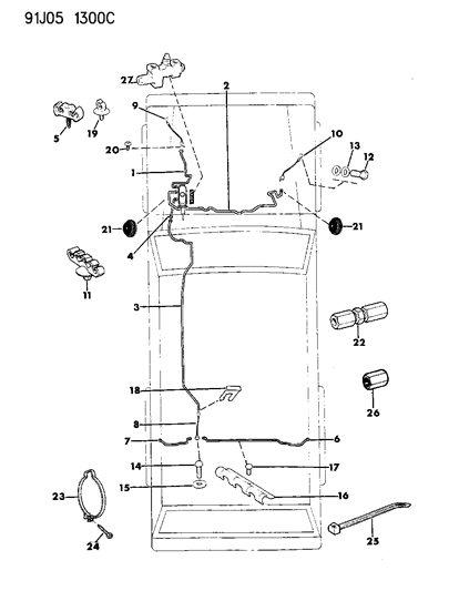 Gasket, Front Brake Hose To Caliper Diagram for J3237672