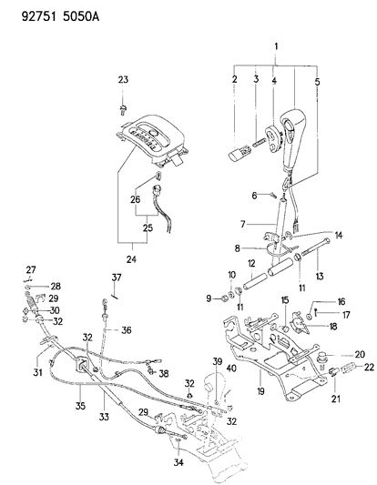 2017 Ram ProMaster City Pin, Gearshift Control Link Split, W/5-Speed Transmission Diagram for MB844379