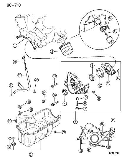 Cover, Oil Pump Rear Diagram for MD152911