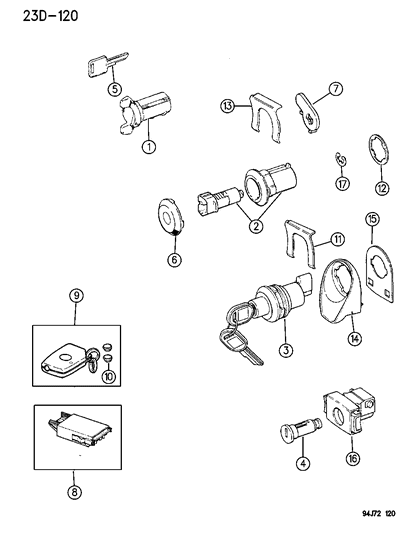 1999 Chrysler Town & Country Battery, Receiver (After 7/15/92) Diagram for 4746217