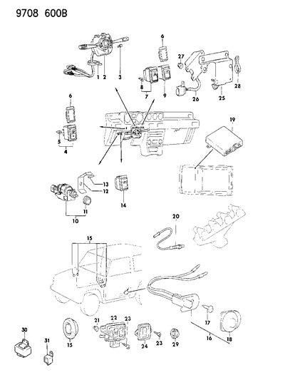 Grommet, Front Door Locking Screw (6) Diagram for MS480003
