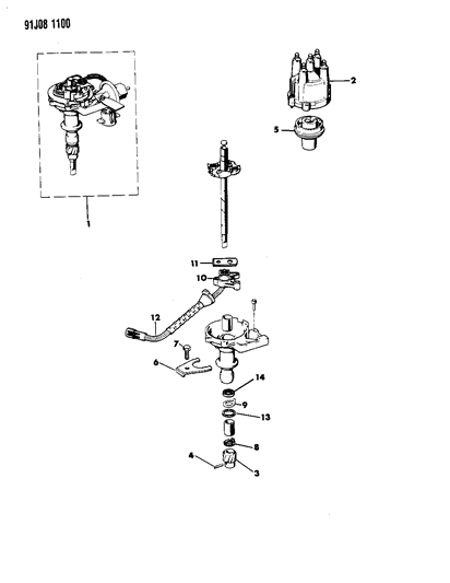 1993 Jeep Grand Cherokee Rotor, Distribution Diagram for 33003389