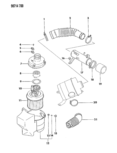 Clamp, Air Cleaner Diagram for MF661138