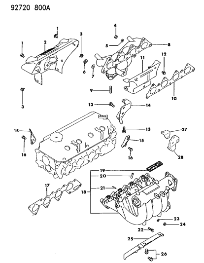Bracket Engine Lift Diagram for MD196781