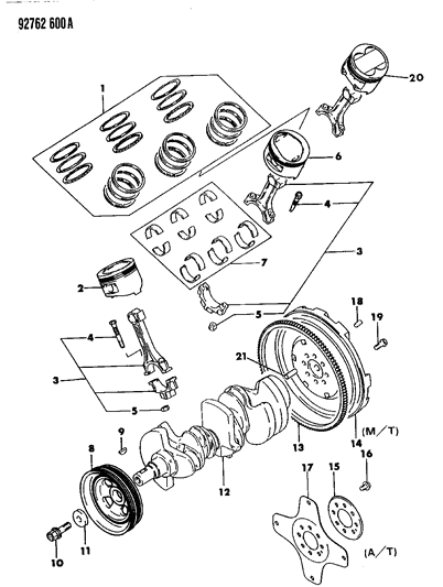 2017 Ram ProMaster City Pin, Flywheel (Dowel 8X18) W/Manual Transmission Diagram for MF472404