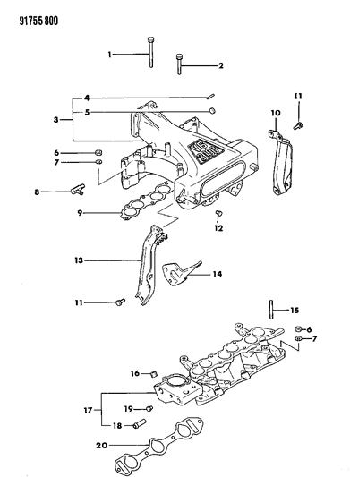 2004 Chrysler Pacifica Nipple, Inlet Manifold Diagram for MD088822