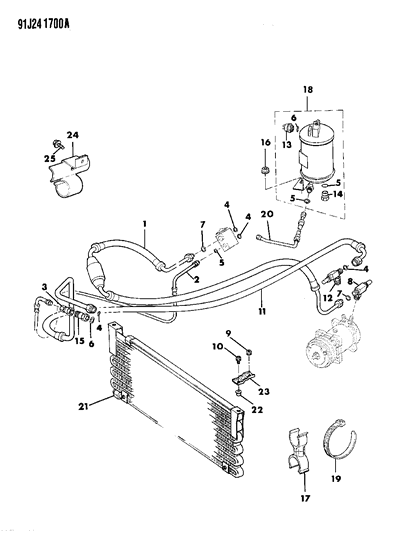 Hose, Evaporator To Compressor Diagram for 55035513
