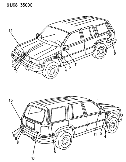 Letter Set, Liftgate (J, E, E, P) Diagram for 55295416