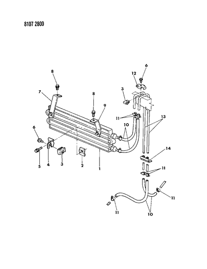 1988 Dodge Diplomat Clamp, Oil Cooler Hose To Radiator Diagram for 6032839