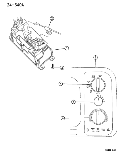 2004 Chrysler Concorde Knob, A/C And Heater Control (Large) Diagram for 4882482
