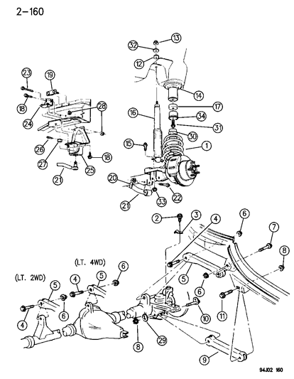 Shock Absorber, Front Diagram for 52087840