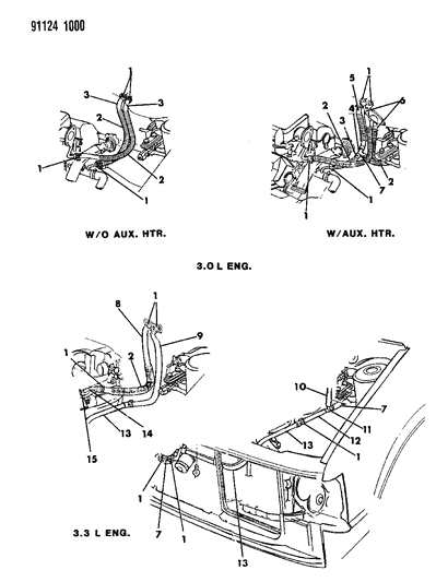 2021 Dodge Challenger Hose, Heater Engine To Core, W/O Auxiliary Heater Diagram for 5264157