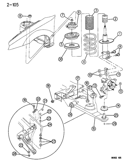 Bolt And Retainer, Arm Front Mount M12X2.0X90 Diagram for 6503068