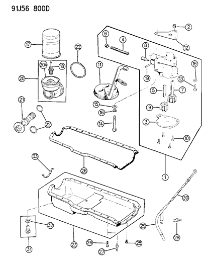 1993 Jeep Grand Cherokee Indicator, Engine Oil Level Diagram for 33007167