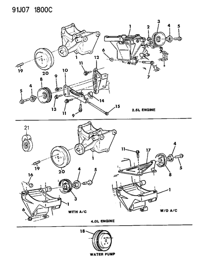 Bracket, A/C And Alternator Idler Mounting Diagram for 53010089