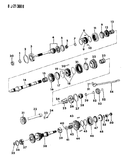 1987 Jeep Wagoneer Sleeve, Synchronizer, With Five Speed Transmission Diagram for 83500642