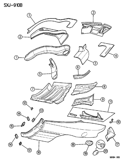 Screw And Washer, Fuel Filler Door Attaching Diagram for 6504303