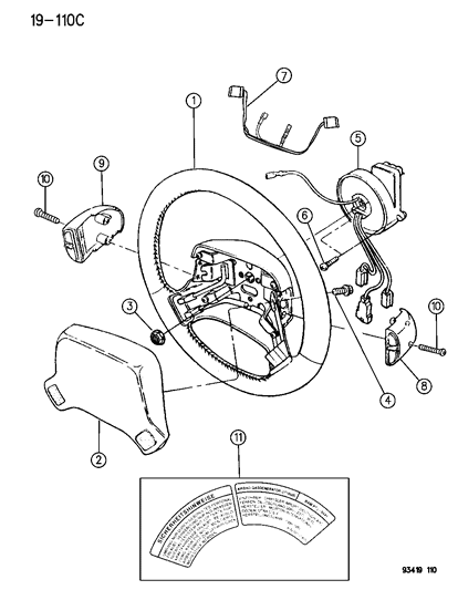Module, Air Bag, Driver Side Diagram for WR08MAZ