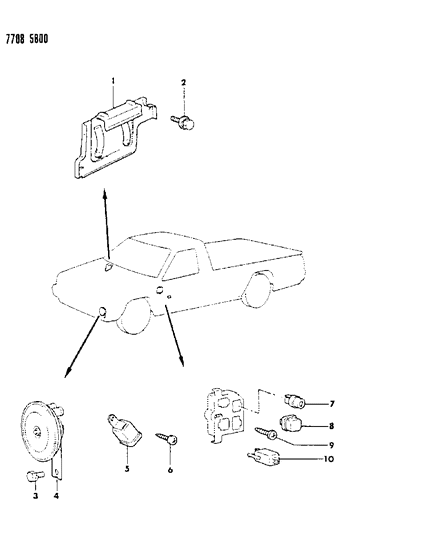 1988 Dodge Ram 50 Bolt, W/Washer 1987 Diagram for MS240411