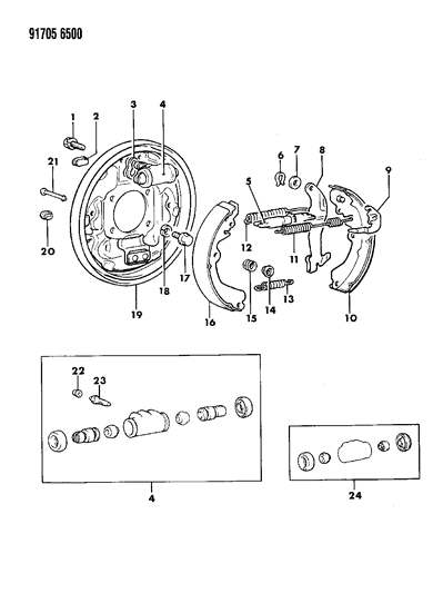 1996 Dodge B3500 Spring, Shoe Retainer Diagram for MB618201