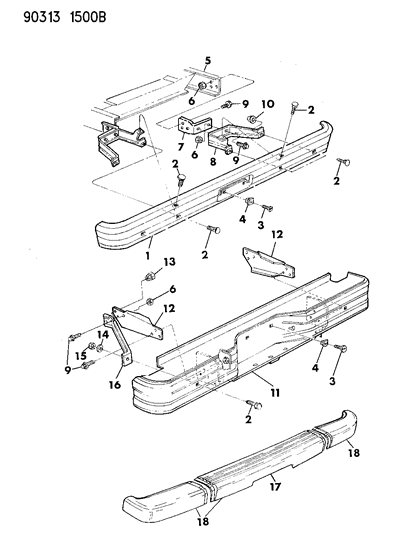 Bracket, Rear Bumper, Right, Outer Passenger Side Diagram for 55235110