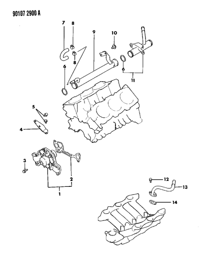 2017 Ram ProMaster 2500 Pipe, Water Inlet (A) Diagram for MD125265