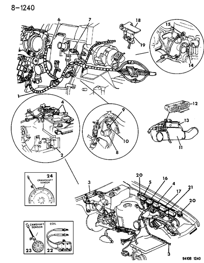 1984 Dodge Charger Sensor, Engine Speed Electronic Fuel Injection Engine Diagram for 5252229