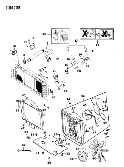 Hose Radiator Outlet Diagram for 52029635