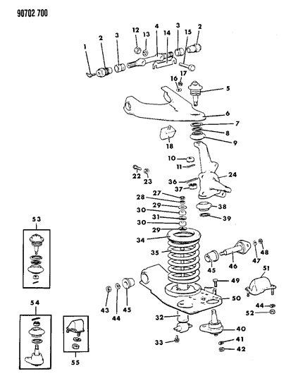 1990 Dodge Ram 50 Knob, Control Lever, 5-Speed Transmission (Black), Brown Diagram for MF430726