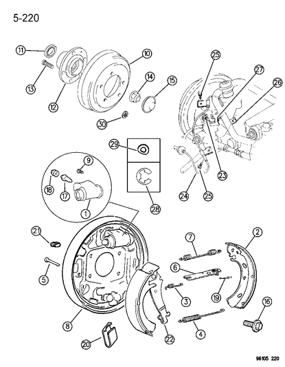 Shoe And Lining Kit Drum, Rear Diagram for BHKH7292