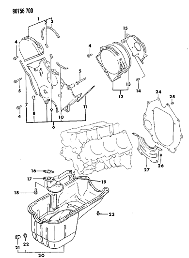 1996 Chrysler New Yorker Cover, Timing Belt Access. Diagram for MD006668