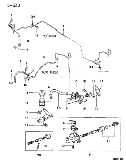 1995 Dodge Avenger Gasket, Master Cylinder Mounting Diagram for MB555016
