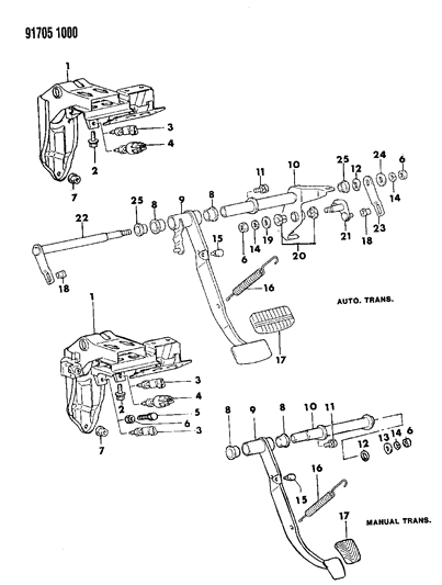 1996 Dodge B3500 Switch, Stop Lamp, Manual / Automatic Transmission Diagram for MB435457