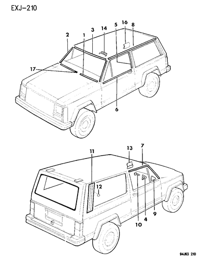 2007 Chrysler 300 Clip, Moulding, 27Mm High Diagram for 55005383