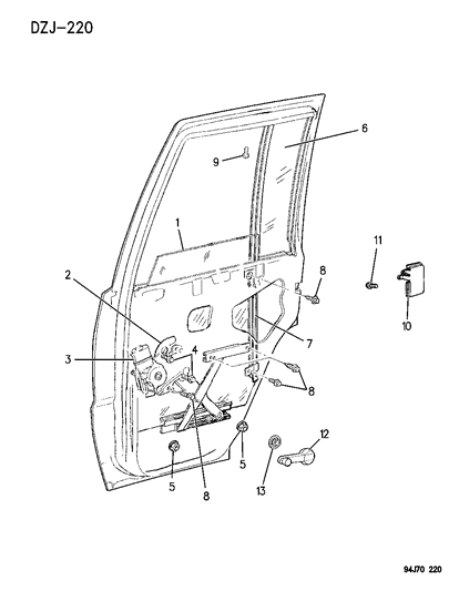 Glass Rear Door Diagram for 55076285