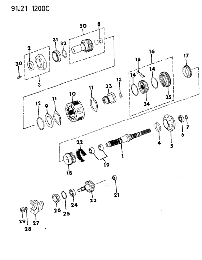 1993 Jeep Grand Cherokee Sprocket, Drive, With Bearings Diagram for 4636963