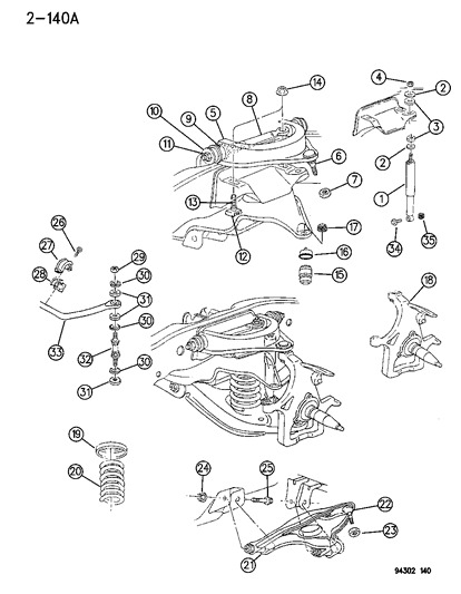 Retainer Stabilizer Bar Grommet Diagram for 52037710