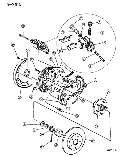 W/ABS, W/Or W/O Traction Control 1996, Right, Rear Diagram for 4695138