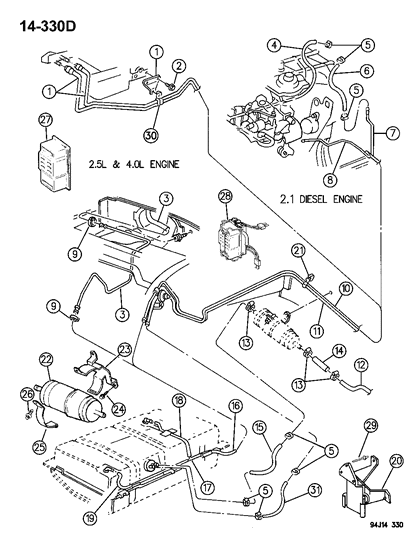 Tube, Fuel Return, W/Hose Diagram for 52018417
