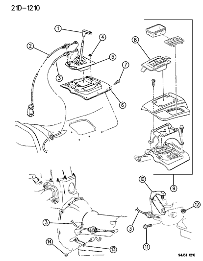 2014 Jeep Grand Cherokee Cable Assembly, Parking Interlock Diagram for 52078959