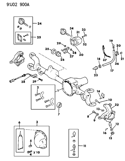 2022 Jeep Grand Cherokee WK Bolt Axle Disconnect Cover Diagram for 4137734
