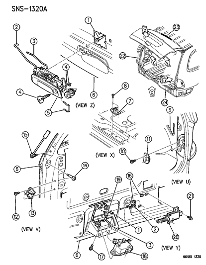 1986 Dodge Charger Gas Propeller, Liftgate Diagram for G0004532AB