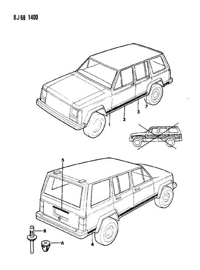 2024 Jeep Compass Moulding, Door, Rear Diagram for 55003170