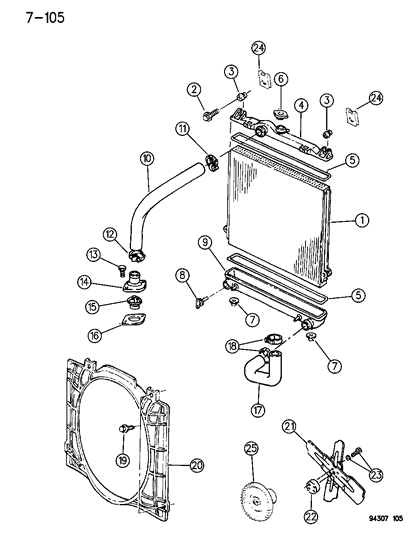 Drive, Viscous Fan Diagram for 52028307