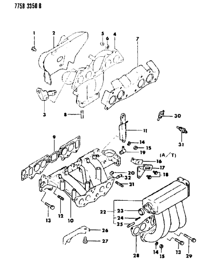 Manifold Gasket Diagram for MD190962